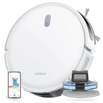 Image de Aspirateur Robot Laveur Laresar L10 3 en 1 6500 Pa SoF LiDAR Navigaton Jusqu&#039;à 180 minutes WiFi/Alexa/APP Poils d&#039;animaux Tapis