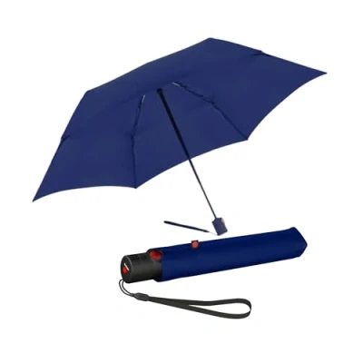 Image de Knirps Parapluie de Poche Ultra U.200 Medium Duomatic Ouverture et Fermeture Automatique résistant aux tempêtes Coupe Vent Navy