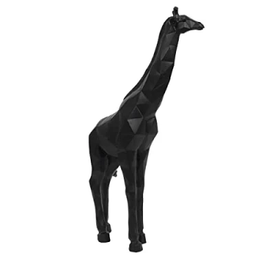 Image de HOME DECO FACTORY, HD1346, Girafe Origami Noir H40 cm Statue Décorative Moderne, Objet de Décoration Unique pour Salon, Chambre ou Bureau, Design Élégant et Original, Plastique Polyrésine