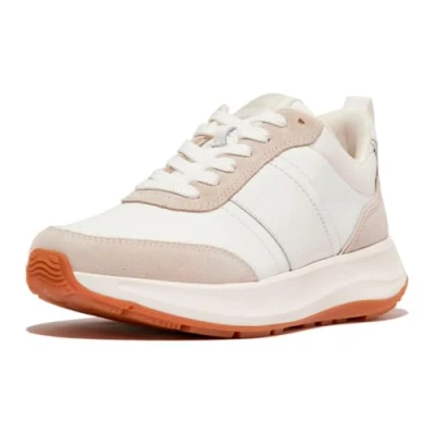 Image de Fitflop Femme F Mode Flow Fabric/Daim/Cuir Baskets Plates Chaussure, Mélange Blanc Urbain, 37 EU