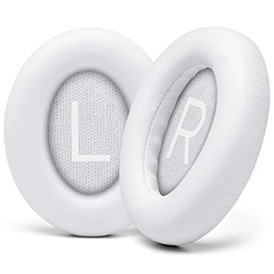 Image de WC Coussinets améliorés pour Casque Bose Noise Cancelling 700 (NC700) par Wicked Cushions Cuir Souple, Mousse à mémoire de Forme Luxe, épaisseur Accrue, Extra Durable Blanc