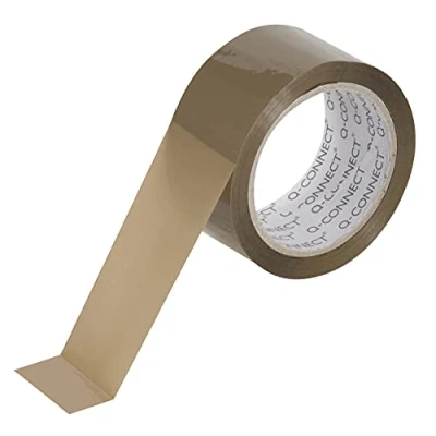 Image de Q Connect KF17484 Lot de 6 rubans adhésifs d&#039;emballage 60 m ruban adhésif pour emballage 48 mm x Couleur marron 10 C à +60