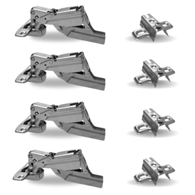 Image de Lot de 4 charnières 180 col 0 9 18 Bassette H 2 pour portes meubles, gamme universelle (col 9, H0)