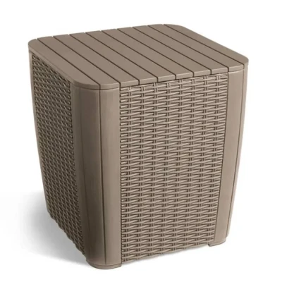 Image de Keter Table d&#039;appoint de jardin Luzon Osier rond Cappuccino 408950