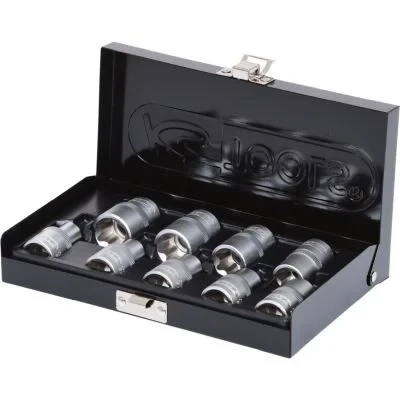 Image de KS TOOLS 911.4410 Jeu de douilles Profilé en E Acier chrome vanadium 1/2 à tête carrée