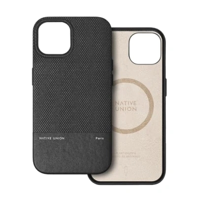 Image de Native Union (Re Classic Case Coque (Re) Compatible MagSafe Matériaux recyclés et d&#039;origine végétale Protection Contre Les Chutes de 1,8 m / 6 pi pour iPhone 15 (Noir)