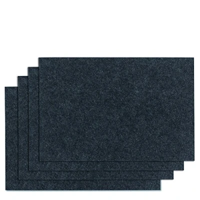 Image de Kela (4 x 12323 Set de Table Felia 4 Pièces, Feutre, Gris Foncé, 45 30 2 cm