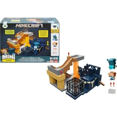 Image de Mattel Minecraft Coffret L’Ascension De Warden avec 2 Mini Figurines Steve et Code DLC, HXT72