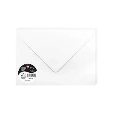 Image de Clairefontaine 5432C Paquet de 20 Enveloppes Gommées Format C5 16,2x22,9cm 120g/m² Coloris Blanc Invitation Evènements et Correspondance Gamme Pollen Papier Premium Lisse