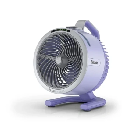 Image de Shark FlexBreeze HydroGo, ventilateur brumisateur portable, rafraîchisseur d&#039;air silencieux intérieur/extérieur, discret et durable, avec/sans fil, léger, flux d’air jusqu’à 20 m, Lila FA050EULV