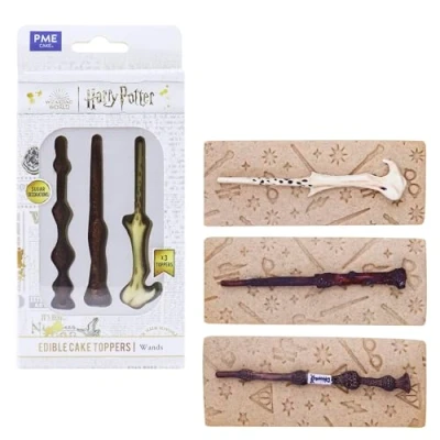 Image de PME Harry Potter Set de 3 Toppers Cupcakes Comestibles, Baguettes