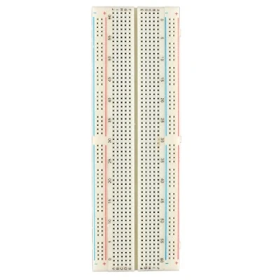 Image de HALJIA Solderless Plug in BreadBoard, 830 tie Points, 2 Power Lanes, 200PTS, 16.5 x 5.4 0.85 cm Compatible avec Arduino Raspberry Pi DIY Etc