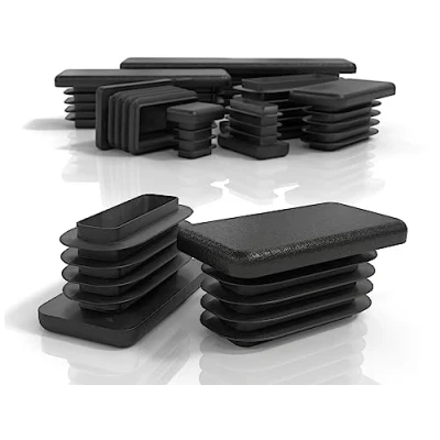 Image de PD® Bouchons à lamelles 50x30 mm pour Tube Carré Embouts rectangulaires PE Bouchon Pied de Chaise Tubes Métalliques, Chaises, Canapés, Tables et étagères 4 pcs.