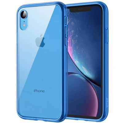 Image de JETech Coque pour iPhone XR, Anti Jaunissement Housse Étui 6,1 Pouces, Transparente Chocs et Rayures (Bleu)