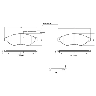 Image de BREMBO P 23 200 Jeu de plaquettes frein contact signal d&#039;usure inclus avec vis d&#039;étrier accessoires FIAT: Ducato III Van