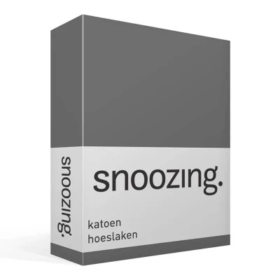 Image de Snoozing Drap Housse en Percale de Coton 80x220 cm Anthracite