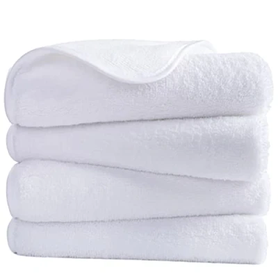Image de Polyte 4 Serviettes de Bain en Microfibres pour Les Mains sèche Rapidement/ne Peluche Pas Blanc 40 x 76 cm