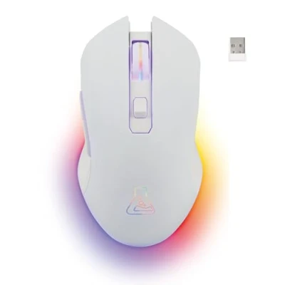 Image de The G Lab Kult Helium Wireless Souris Gamer sans Fil Blanche Capteur Optique 6400 DPI, Rétroéclairage 7 Couleurs, 6 Boutons Gaming Ultra réactive Compatible PC/PS4/PS5 New