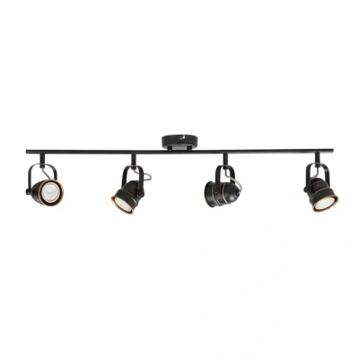 Image de Lindby Spot Leonor à intensité variable en Noir Métal e. a. pour Salon &amp; Salle manger (à 4 lampes, GU10), Lampe encastrable, plafonnier, applique