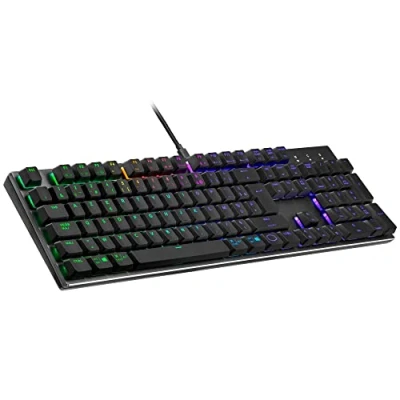 Image de Cooler Master SK652 Clavier Mécanique AZERTY FR, Taille Standard, Touches Flottantes Low Profile, Red Switches, Rétroéclairage RGB par Touche, Filaire (USB Type A), Compatible PC &amp; MacOS Gris Métal