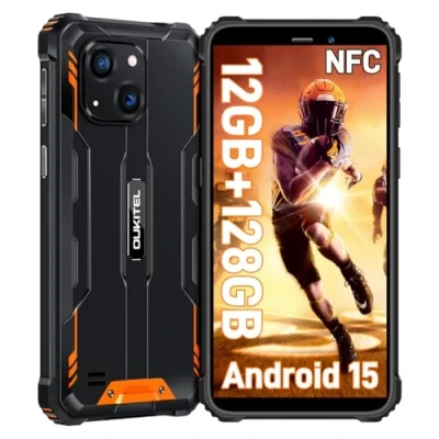 Image de OUKITEL WP32 Telephone Portable Incassable 12GO+128GO,Telephone 6300mAh,Octa Core,6&quot; HD+,Android 13 IP68,20MP Caméra Primaire,5G WiFi GPS/NFC/OTG/2Ans Garantie，Orange
