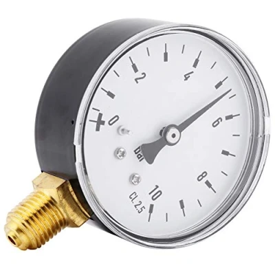 Image de Manomètre, 1/4 Pouce NPT Raccord Fileté Jauge de Test Pression D&#039;eau avec Latéral, pour Mesurer L&#039;air, L&#039;eau, L&#039;huile, Le Gaz