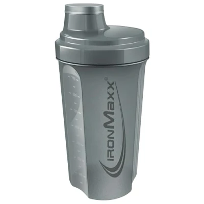 Image de IronMaxx Shaker à protéines Ash Grey 700 ml avec bouchon vissé, passoire, échelle anti fuite, sans BPA, lavable