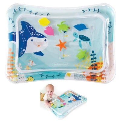 Image de Infantino Tapis d&#039;eau Jumbo Pat &amp; Play Améliore Le Temps sur Ventre et la motricité de Jeu pour bébé thème mer sans dégâts bébés 3 Mois Plus