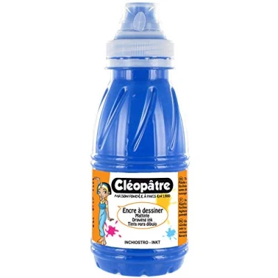 Image de CLEOPATRE Encre à Dessiner Bleu Primaire au format de 250 ml