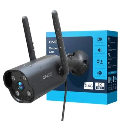 Image de GNCC 2K Caméra Surveillance WiFi Extérieure, IP Exterieur WiFi, Vision Nocturne, Détection de Personne AI, Suivi Intelligent, Étanche IP65, Audio Bidirectionnel,Sirène