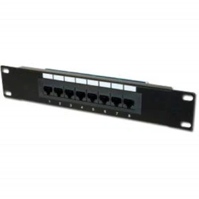 Image de DIGITUS Panneau de Brassage Cat. 5e 8 Ports Prises RJ45 Montage en Rack 10 Pouces 1U Distribution LSA Non blindé Noir