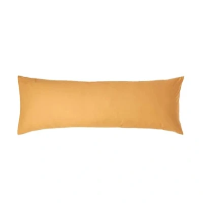 Image de HOMESCAPES Taie de traversin 50x140 cm en 100% Coton égyptien 200 Fils Coloris Jaune Moutarde