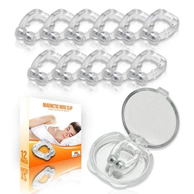 Image de Mobi Lock Clip magnétique Anti ronflement (Paquet de 12) Une Solution Simple pour Les ronfleurs du Nez Dispositif réduction des ronflements réutilisable