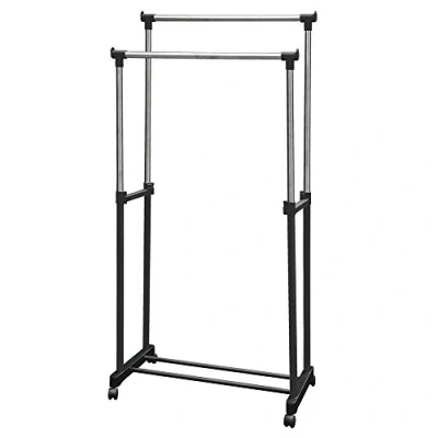 Image de Home Vida Double Portant à vêtements réglable Argenté