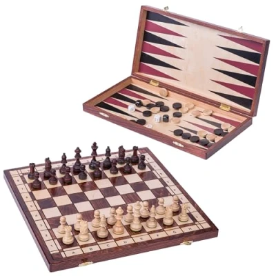 Image de Square Jeu Senator 3 1 Echecs + Dames Backgammon 40 x cm