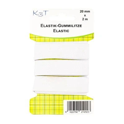 Image de K3T Bande élastique, Caoutchouc Polyester, Blanc, 20 mm x 2 m