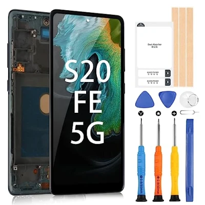 Image de ARSSLY Écran LCD pour Samsung Galaxy S20 Fe/Galaxy Fe 5G 6,5&quot; Digitizer Tactile Remplacement Assemblée avec Outils(Noir Cadre)