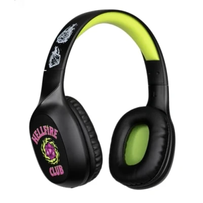 Image de Konix Stranger Things Casque Audio sans Fil Bluetooth 5.3 PC, Smartphones, tablettes Microphone Autonomie 30 h Câble Jack 3,5 mm Noir et Jaune