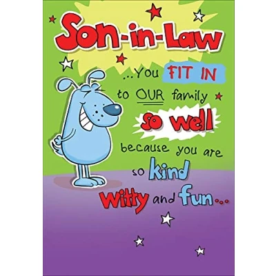 Image de Piccadilly Greetings Carte d&#039;anniversaire pour beau fils Violet/vert/jaune/bleu/marron/rouge 22,9 x 15,2 cm
