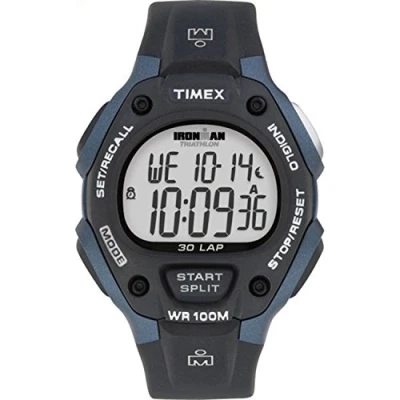 Image de Timex Sports T5H591 Montre Homme Quartz Digitale Alarme Temps intermédiaires Chronographe Eclairage Bracelet Caoutchouc Noir