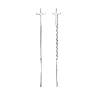 Image de Elli Kreuz GEO Boucles d&#039;oreilles silvercoloured, Femme, Taille: One Size, Silver coloured