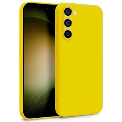 Image de MyGadget Coque pour Samsung Galaxy S23 Case Silicone Souple &amp; Soft Doublure Microfibre Cover TPU Protection Extra Fine Légère Jaune