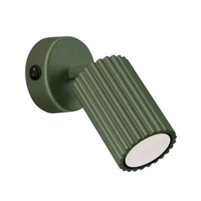 Image de SOLLUX lighting KARBON Lampe Murale Moderne Luminaire Polyvalent en Aluminium GU10, Max 10W LED, IP 20 Ampoule Non Incluse 1x Source de lumière 16x8x16cm, Vert olive