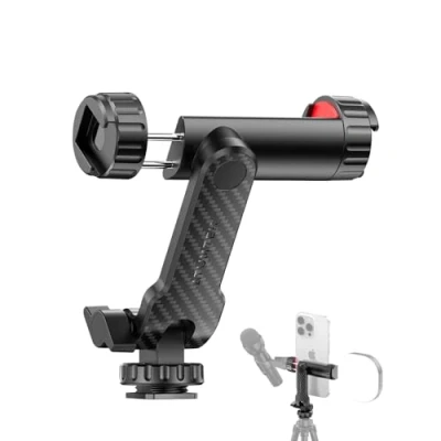 Image de ATUMTEK Adaptateur de Montage Trépied pour Téléphone, Trepied Smartphone avec 2 Sabots Froids et Une Vis 1/4&quot;, Rotatif à 360 Pince Telephone Trepied, Support Appareil Photo