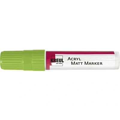 Image de Kreul 46218 Acryl Matt Marker XXL, avec Pointe biseautée env. 15 mm, Vert, Peinture Acrylique permanente Mate à Base d&#039;eau, pour éléments puristes, 10009930, Green, One Size
