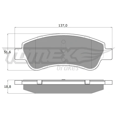 Image de TOMEX brakes TX 13 27 Jeu de plaquettes frein Essieu avant PEUGEOT: 206 3/5 portes, 207 208 I CITROËN: C3 II, DS3 3 portes