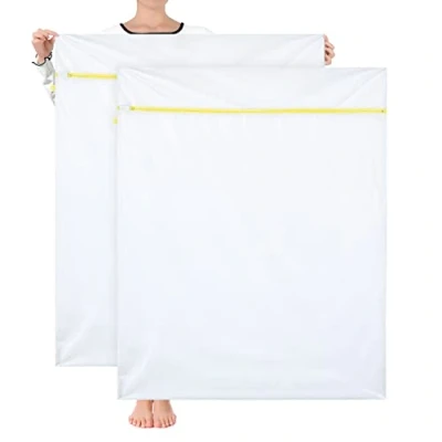 Image de OTraki Filet Linge Machine à Laver 90 x 110 cm Paquet de 2 Grande Taille XL Lavage en Maille Sacs avec Fermeture Eclair Sac pour Robe Manteau Literie Couverture Drap