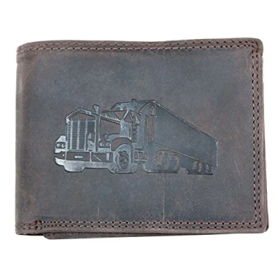 Image de Wild Portefeuille Robuste en Cuir véritable Naturel Sauvage avec Un Camion, Brun, Taille Unique, Classique, Classique