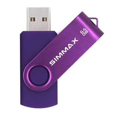 Image de SIMMAX Clé USB 64 Go Mémoire Stick 2.0 Flash Drive Rotation Stockage Disque Pendrive (64Go Violet)