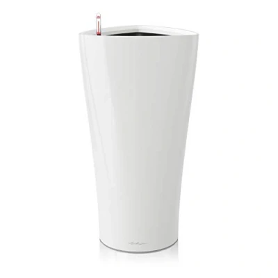 Image de Lechuza Pot de Fleurs d&#039;Interieur Premium Delta Réserve d&#039;Eau Intégrée Coloris Blanc 40 x 75 cm